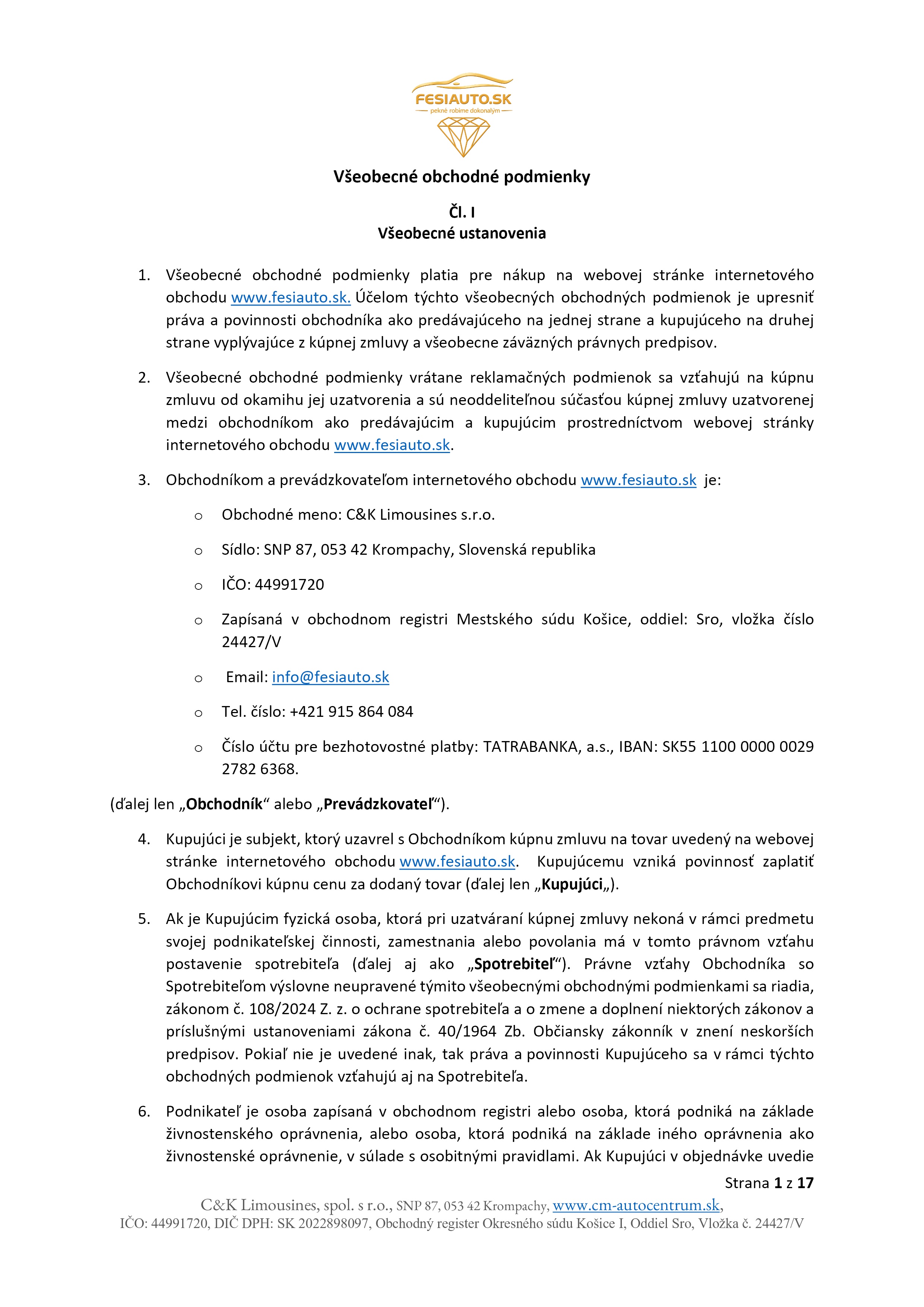 2026.06.19 - Obchodné podmienky pre spotrebiteľov www.fesiauto (1)
